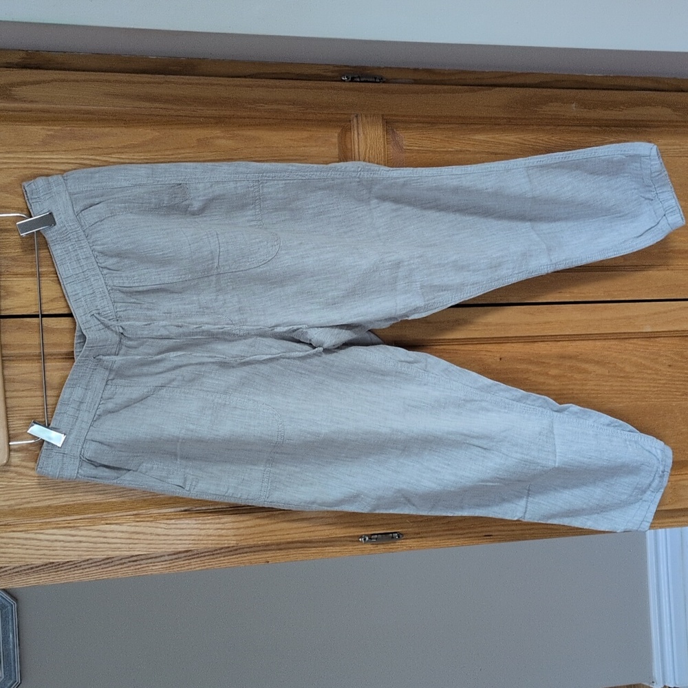 Gap Cotton Pull On Tie Front Size Large Joggers Grey